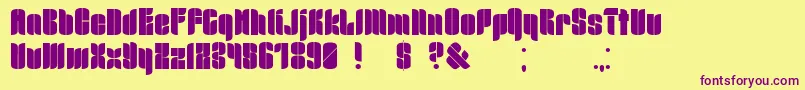 Mrbdull2 Font – Purple Fonts on Yellow Background