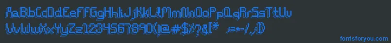 ChiptunesRegular-fontti – siniset fontit mustalla taustalla