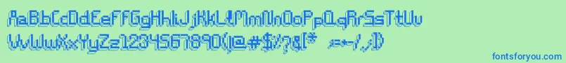 ChiptunesRegular Font – Blue Fonts on Green Background
