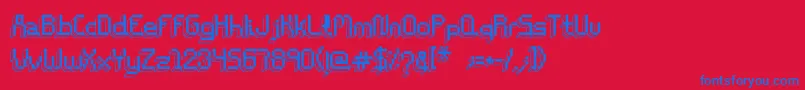 ChiptunesRegular Font – Blue Fonts on Red Background