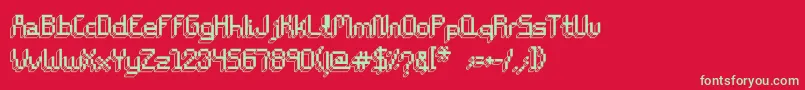 ChiptunesRegular Font – Green Fonts on Red Background