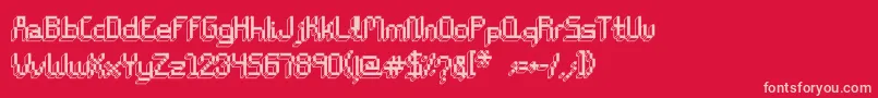 ChiptunesRegular Font – Pink Fonts on Red Background