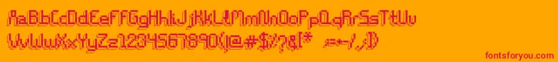 ChiptunesRegular Font – Red Fonts on Orange Background