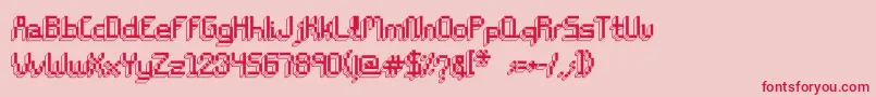 ChiptunesRegular Font – Red Fonts on Pink Background