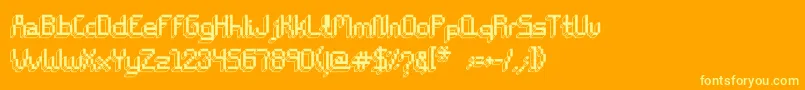 ChiptunesRegular Font – Yellow Fonts on Orange Background