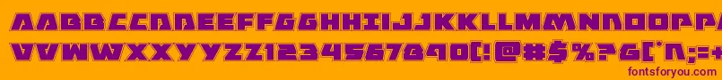 Eaglestrikeacad-Schriftart – Violette Schriften auf orangefarbenem Hintergrund