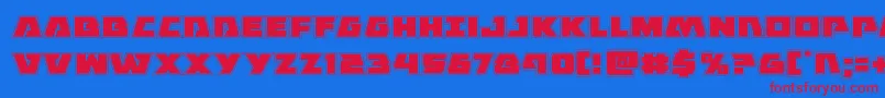 フォントEaglestrikeacad – 赤い文字の青い背景