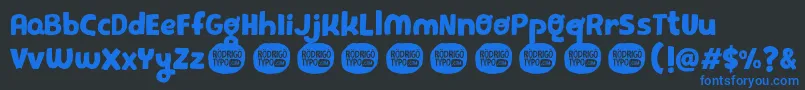 PequeРґa Font – Blue Fonts on Black Background