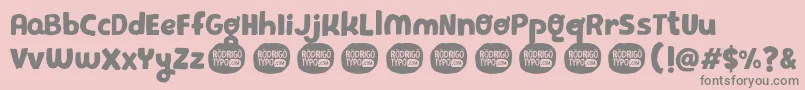 Fonte PequeРґa – fontes cinzas em um fundo rosa