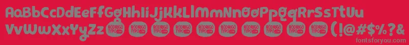 PequeРґa Font – Gray Fonts on Red Background