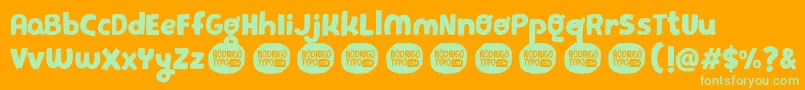 fuente PequeРґa – Fuentes Verdes Sobre Fondo Naranja