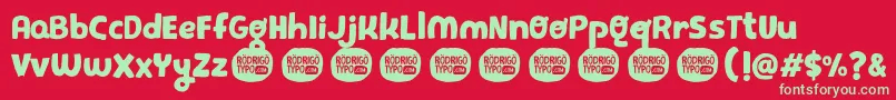 fuente PequeРґa – Fuentes Verdes Sobre Fondo Rojo