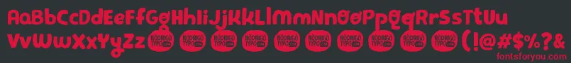 PequeРґa Font – Red Fonts on Black Background