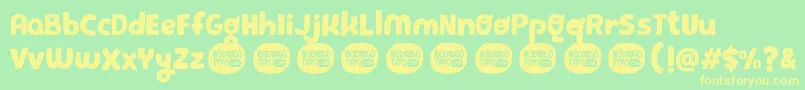 Police PequeРґa – polices jaunes sur fond vert