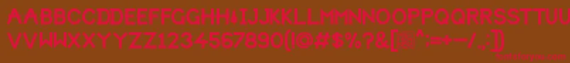 フォントHbmForistaPersonalUseOnly – 赤い文字が茶色の背景にあります。