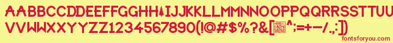 HbmForistaPersonalUseOnly Font – Red Fonts on Yellow Background