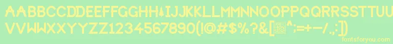 フォントHbmForistaPersonalUseOnly – 黄色の文字が緑の背景にあります