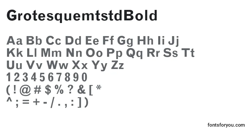 characters of grotesquemtstdbold font, letter of grotesquemtstdbold font, alphabet of  grotesquemtstdbold font