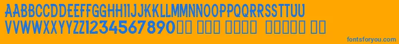 NflBroncos Font – Blue Fonts on Orange Background