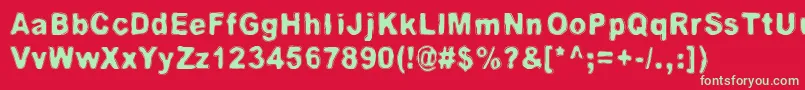 RedLightRedHeat Font – Green Fonts on Red Background