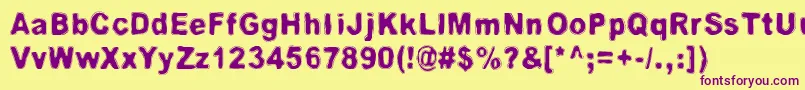 RedLightRedHeat Font – Purple Fonts on Yellow Background