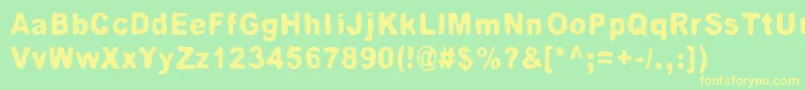 RedLightRedHeat Font – Yellow Fonts on Green Background