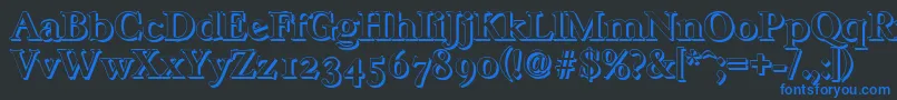 More about CasablancashadowBold Font CasablancashadowBold Font – Blue Fonts on Black Background