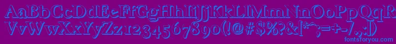 CasablancashadowBold Font – Blue Fonts on Purple Background