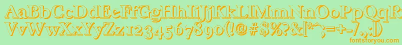 CasablancashadowBold Font – Orange Fonts on Green Background