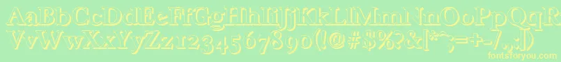 CasablancashadowBold Font – Yellow Fonts on Green Background