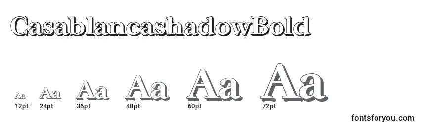 CasablancashadowBold Font Sizes