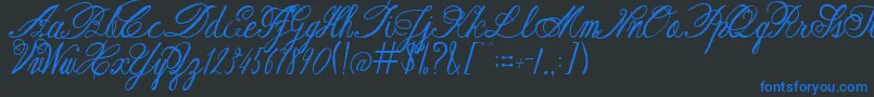 フォントAustieBostRestOfOurLives – 黒い背景に青い文字