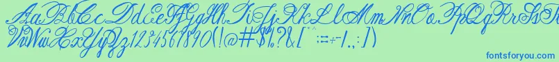 AustieBostRestOfOurLives Font – Blue Fonts on Green Background