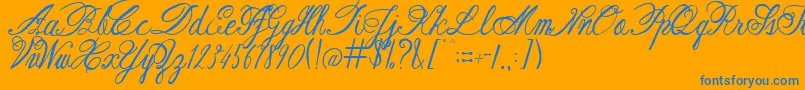 AustieBostRestOfOurLives Font – Blue Fonts on Orange Background