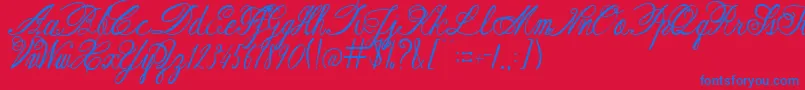 AustieBostRestOfOurLives Font – Blue Fonts on Red Background