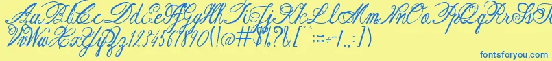 AustieBostRestOfOurLives Font – Blue Fonts on Yellow Background