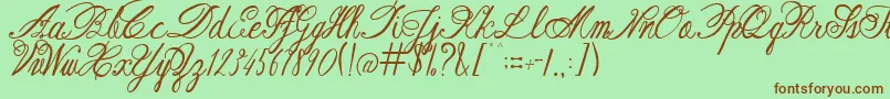 AustieBostRestOfOurLives-fontti – ruskeat fontit vihreällä taustalla