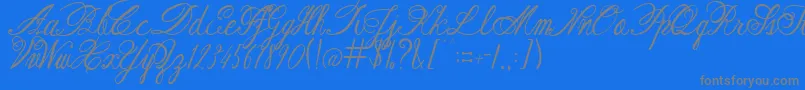 Fonte AustieBostRestOfOurLives – fontes cinzas em um fundo azul