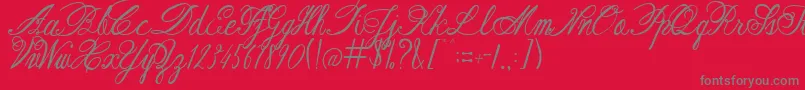 AustieBostRestOfOurLives-Schriftart – Graue Schriften auf rotem Hintergrund