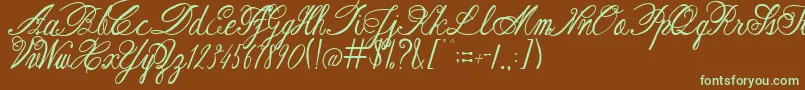 AustieBostRestOfOurLives-fontti – vihreät fontit ruskealla taustalla