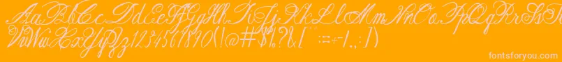 AustieBostRestOfOurLives-fontti – vaaleanpunaiset fontit oranssilla taustalla