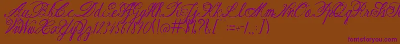AustieBostRestOfOurLives-fontti – violetit fontit ruskealla taustalla