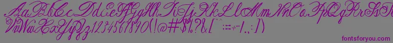 Шрифт AustieBostRestOfOurLives – фиолетовые шрифты на сером фоне