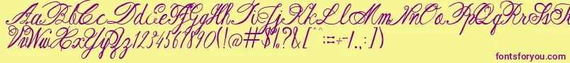 AustieBostRestOfOurLives Font – Purple Fonts on Yellow Background