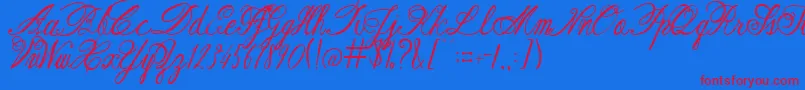 AustieBostRestOfOurLives Font – Red Fonts on Blue Background