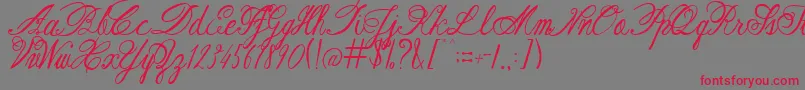 AustieBostRestOfOurLives Font – Red Fonts on Gray Background
