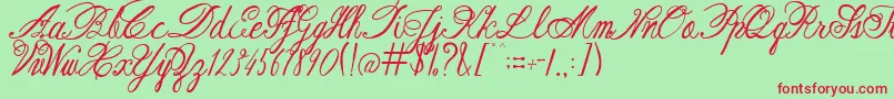 AustieBostRestOfOurLives Font – Red Fonts on Green Background