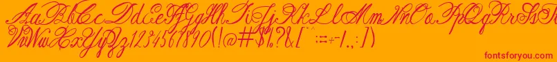 AustieBostRestOfOurLives Font – Red Fonts on Orange Background