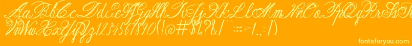 AustieBostRestOfOurLives Font – Yellow Fonts on Orange Background