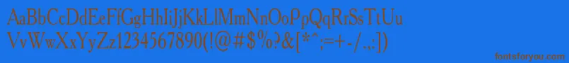 AcademyCondensed Font – Brown Fonts on Blue Background
